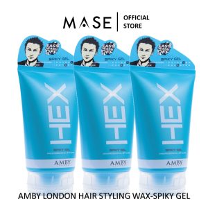 [Bundle of 3] Amby Hex Hair Styling Wax 5.3oz (100g) Spiky Gel (Blue)